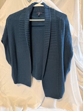 GAP Open-Front Shawl Collar Cardigan - Teal Blue